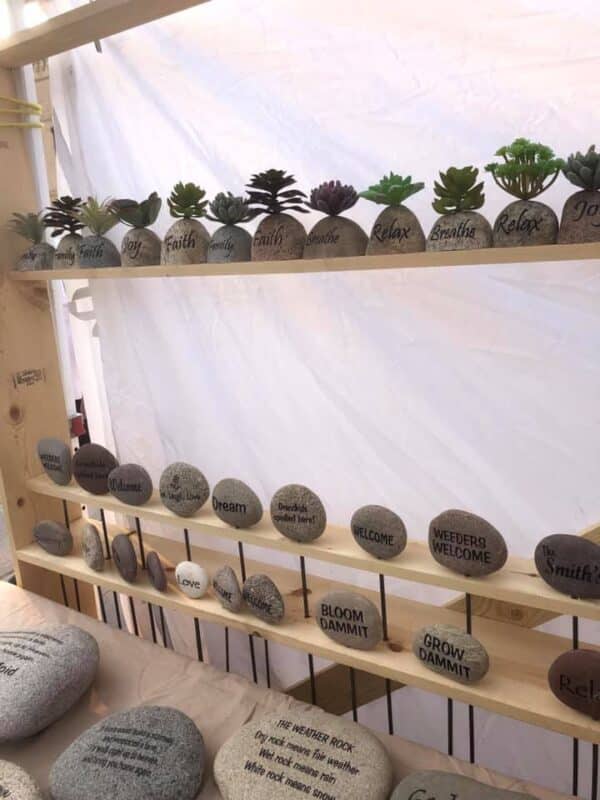 Engraved Garden Stones Many different stone that are for landscape design in your garden.