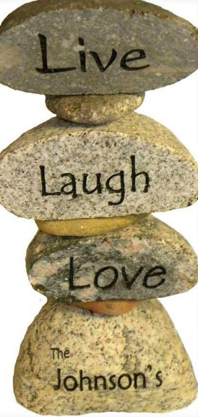 4 tier stacker with engravings Live, Laugh, Love, The Johnsons